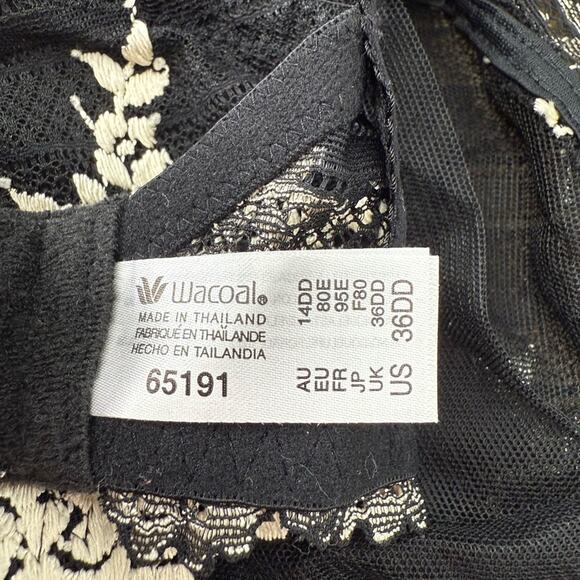 Wacoal 65191 Wacoal Women's Embrace Lace Bra Black and White Bra Size 36DD - Picture 7 of 7